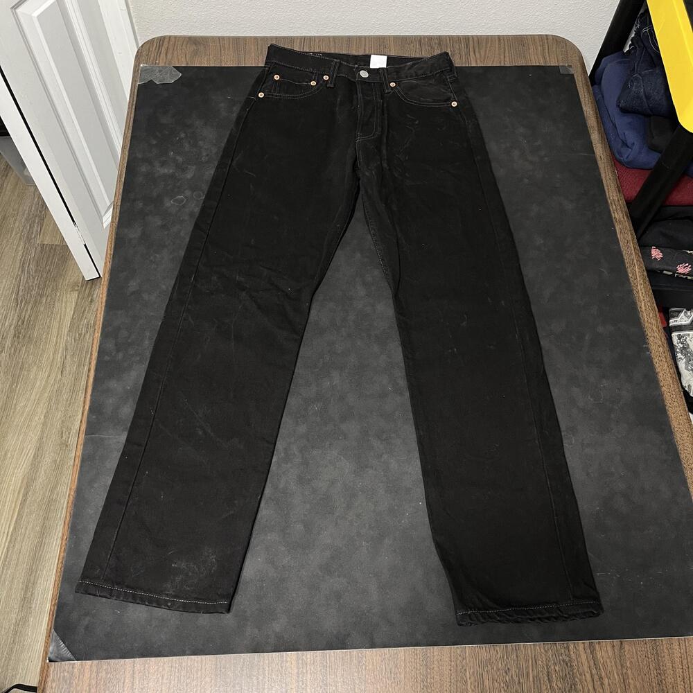 Levis Black 501 Jeans Vintage USA Men 28x30 Student 1980s 90s Button Fly Denim